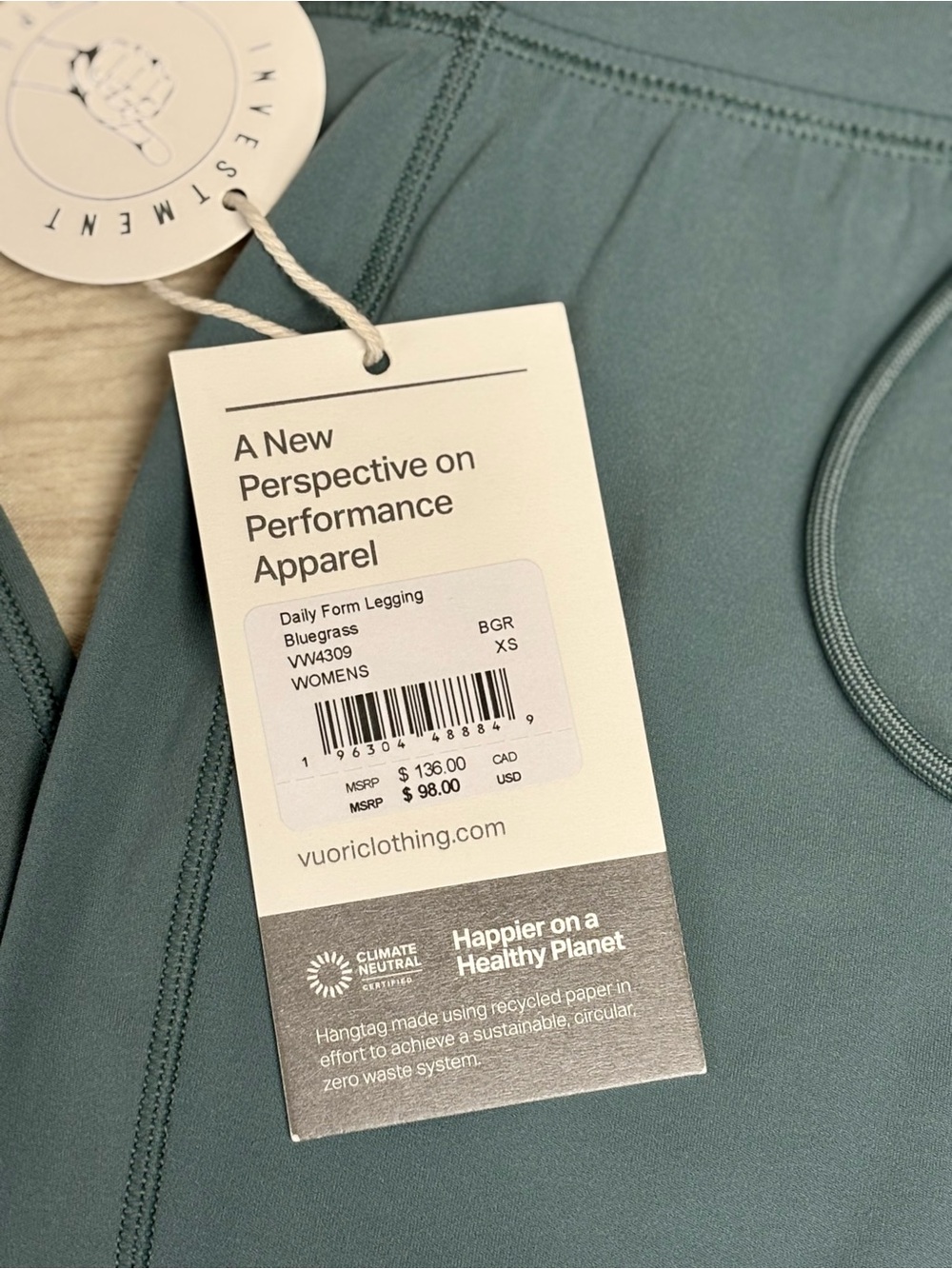 Vuori Daily Form Leggings, Bluegrass - XS - Picture 4 of 8